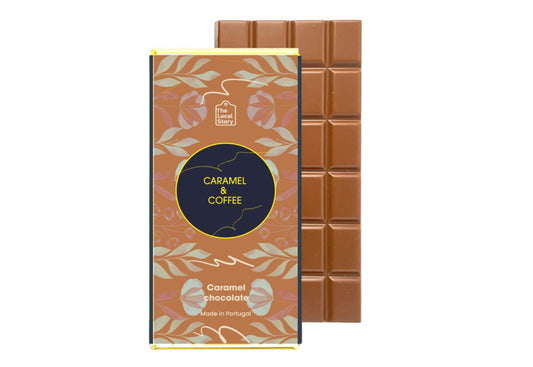 Artisan caramel chocolate aged with specialty coffee been